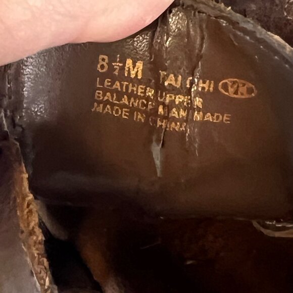 AEROSOLES Open Toe Brown Leather Chunky Block Heel Sandals Sz 8.5 - Picture 13 of 14